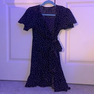 Spotted wrap dress